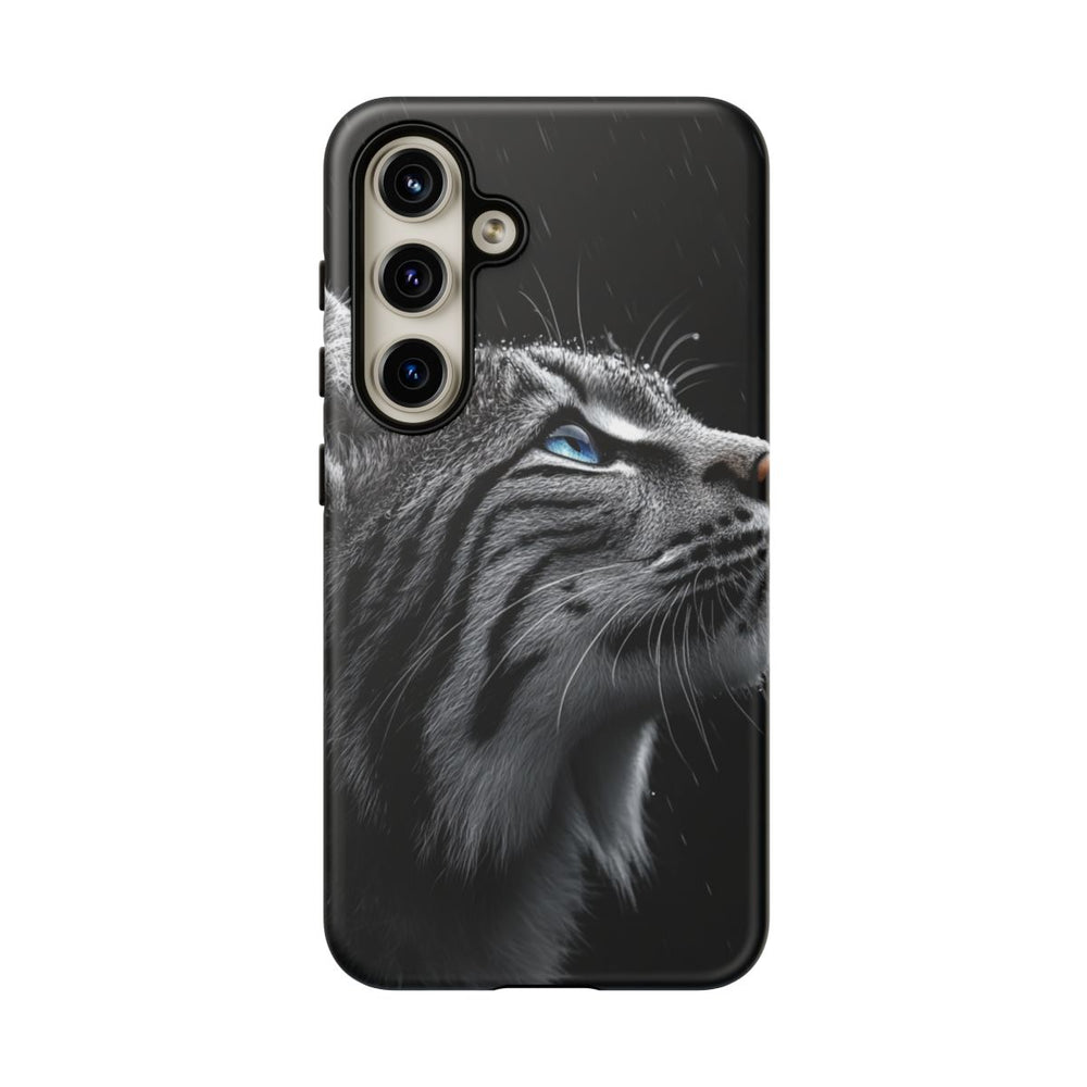 Zwart-Witte Lynx met Blauwe Ogen