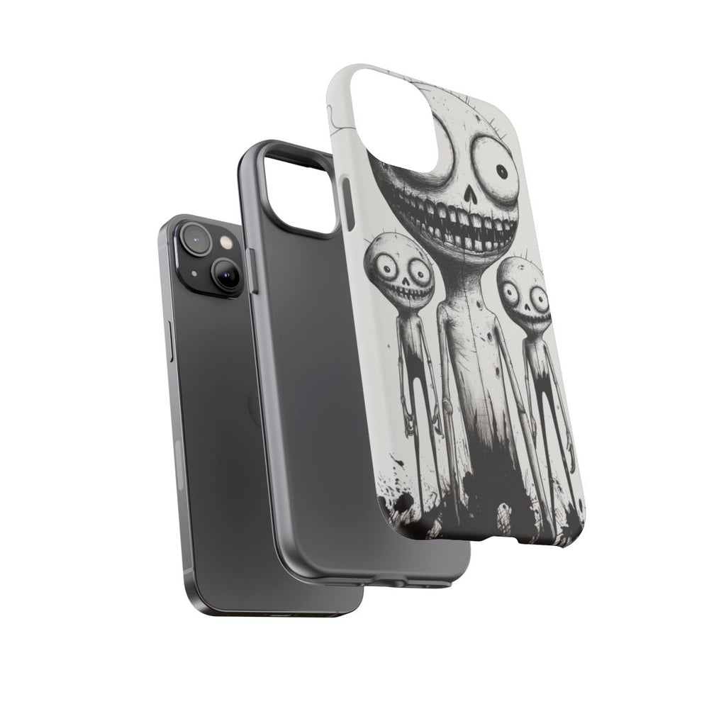 Monochroom Slijmerig Monstertrio Lijntekening