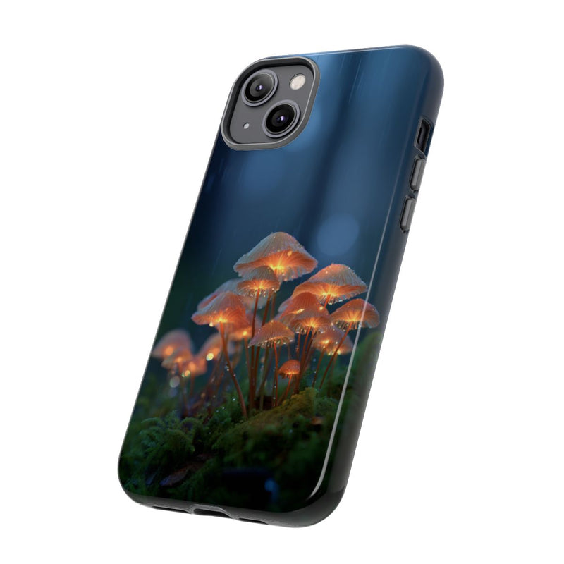 Gloeiende Paddenstoelen in Regenachtig Bos