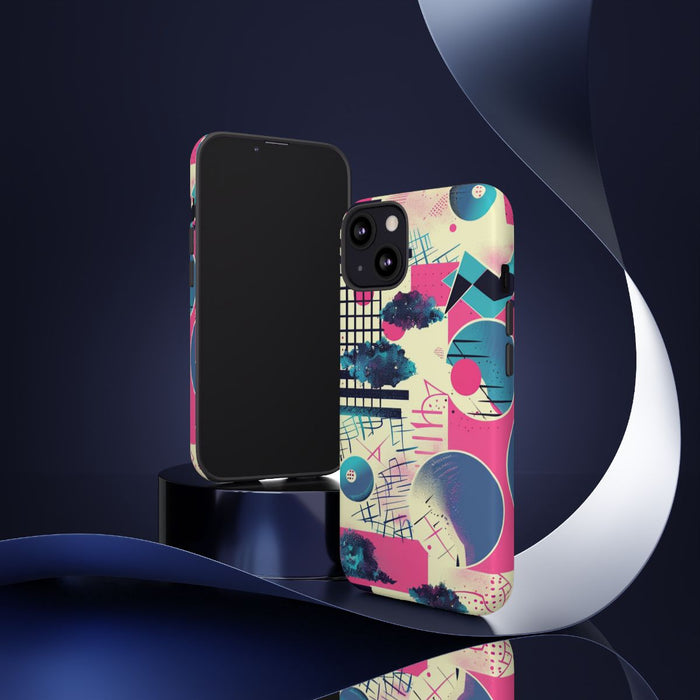 Abstract Geometrisch Patroon in Roze en Blauw