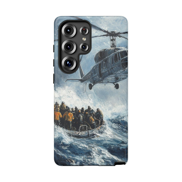 Helikopterredding Boven de Zee