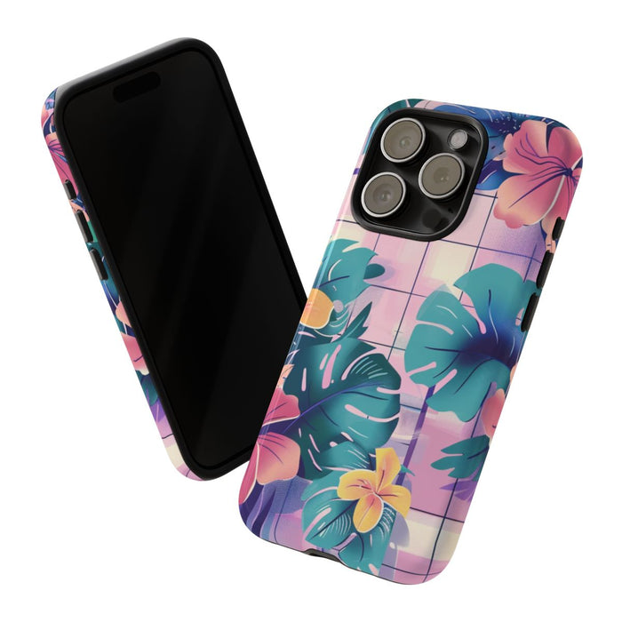 Tropisch Bloemenpatroon met Roze en Gele Bloemen