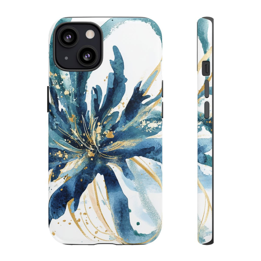 Aquarel Blauwe Bloemen Abstract