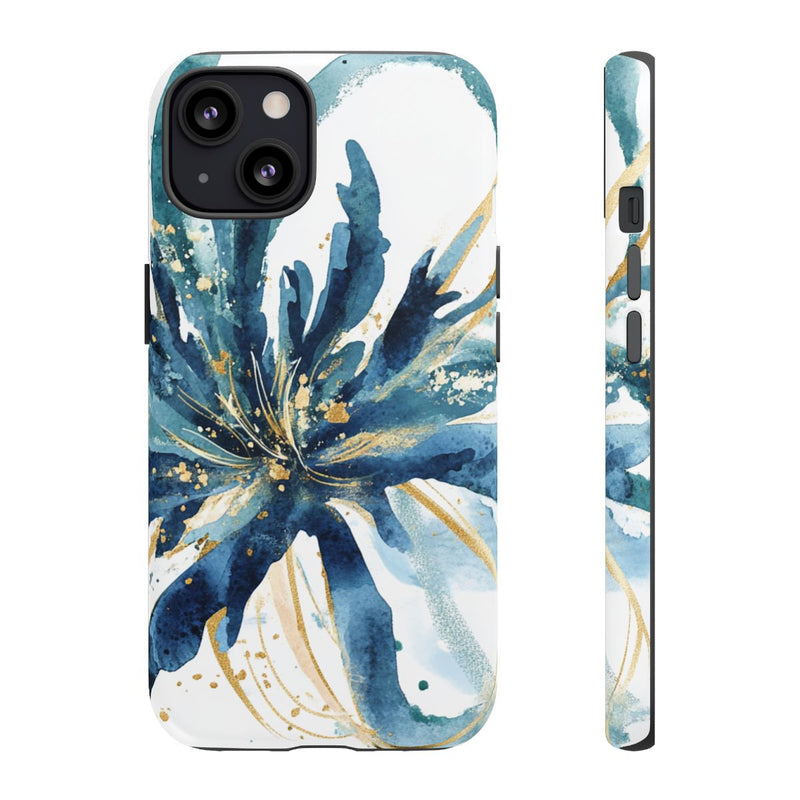 Aquarel Blauwe Bloemen Abstract