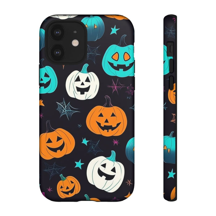 Vrolijk Gekleurde Halloween Pompoenen Patroon