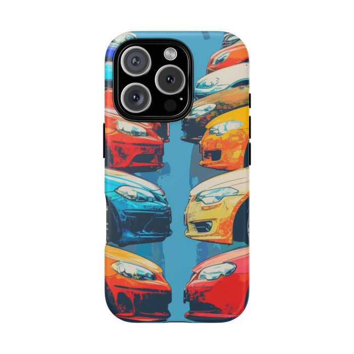 Kleurrijke Moderne Auto's in Lijntekening