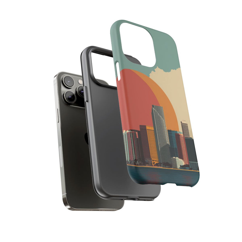 Minimalistische Stadsgezicht met Grote Zon