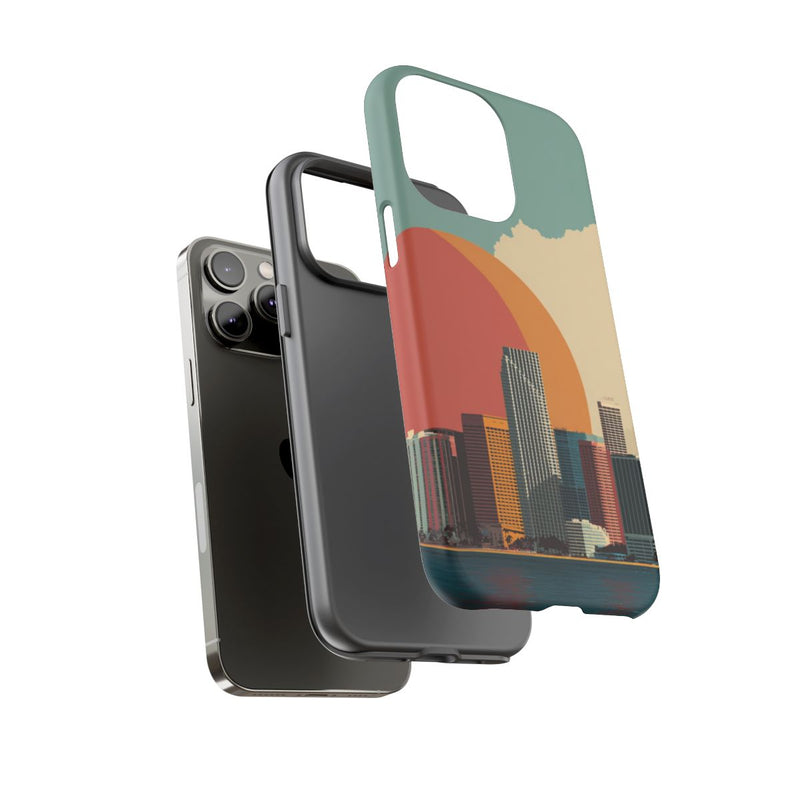 Minimalistische Stadsgezicht met Grote Zon