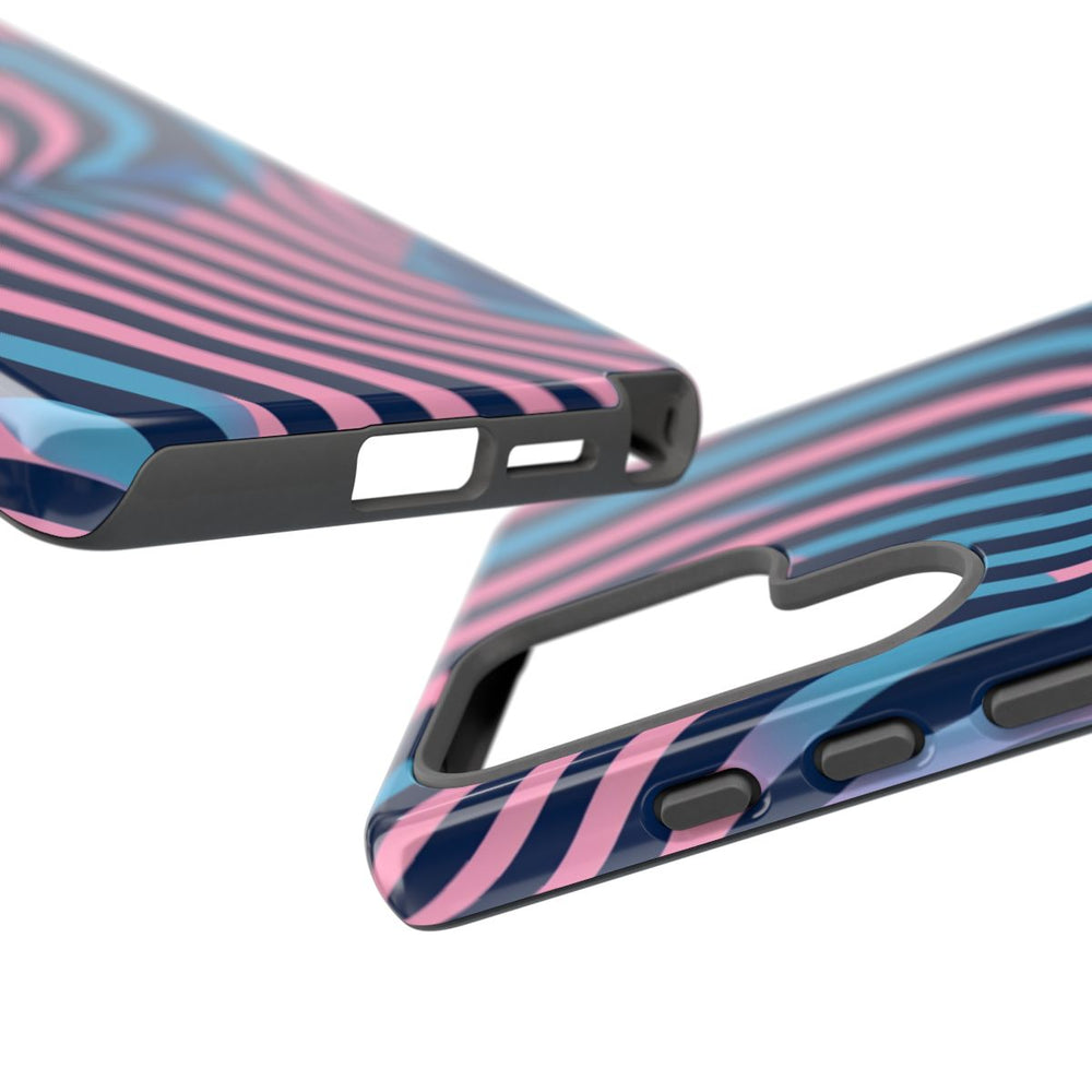 Golvend Blauw-Roze Optische Illusiepatroon