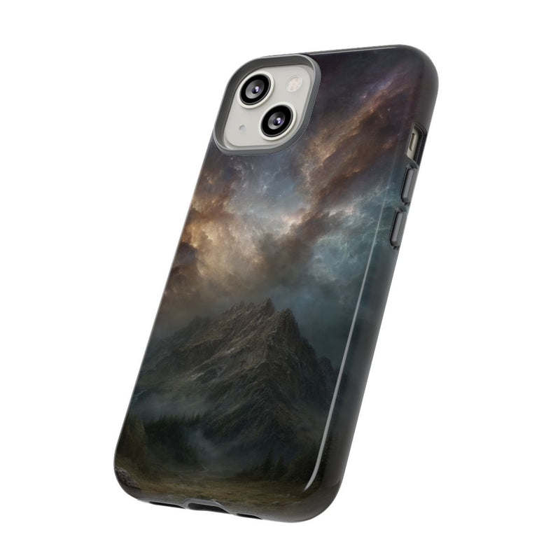 Majestueuze Bergtop Onder Indrukwekkende Nachtlucht