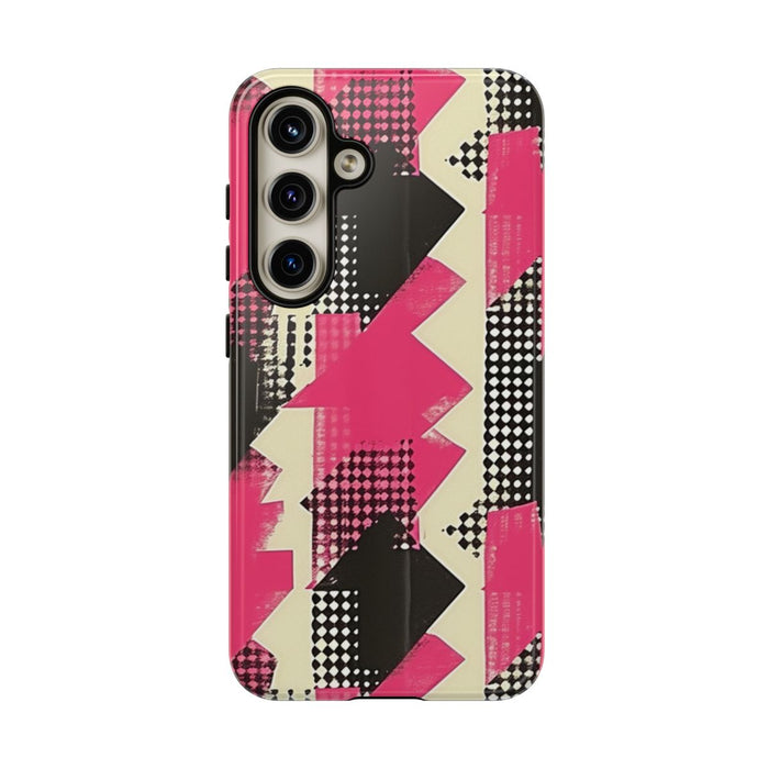Roze en Zwart Abstract Geometrisch Patroon