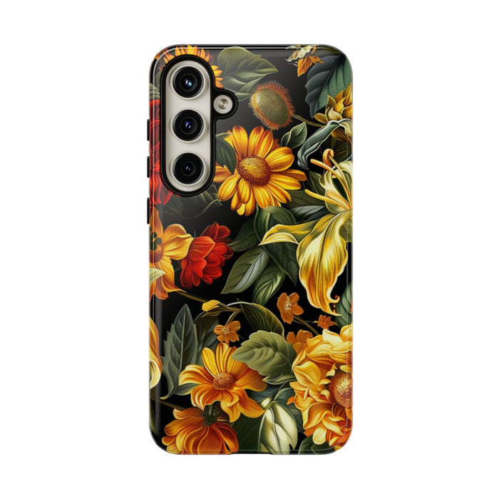 Vrolijk Gele en Rode Bloemenprint
