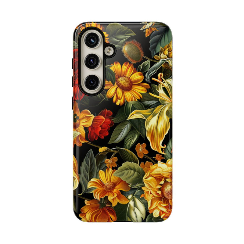 Vrolijk Gele en Rode Bloemenprint