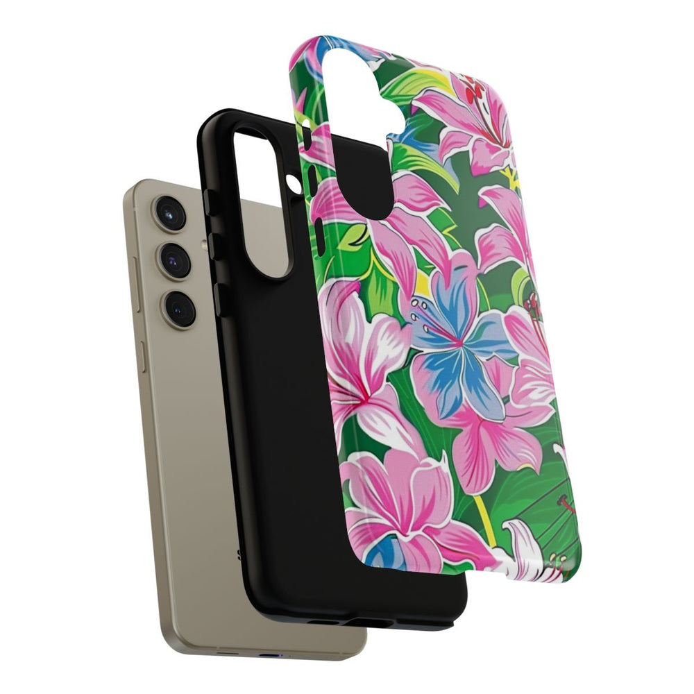 Roze en Blauwe Bloemenprint