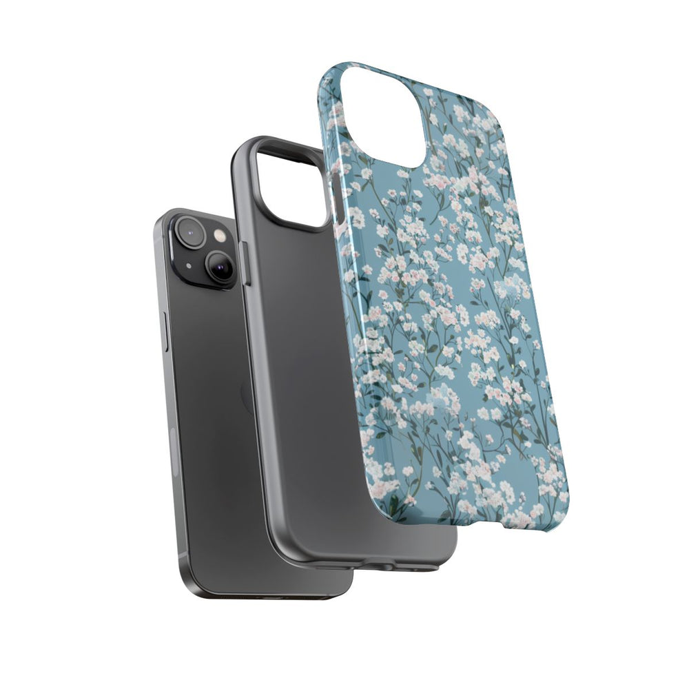 Luchtige Witte Gipskruid Bloemen op Zachtblauwe Achtergrond