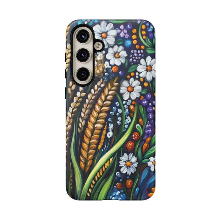 Kleurrijke Bloemen en Gouden Graan Folk Art