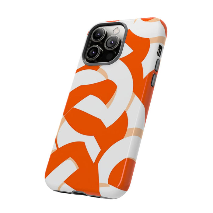 Oranje en Wit Geometrisch Patroon