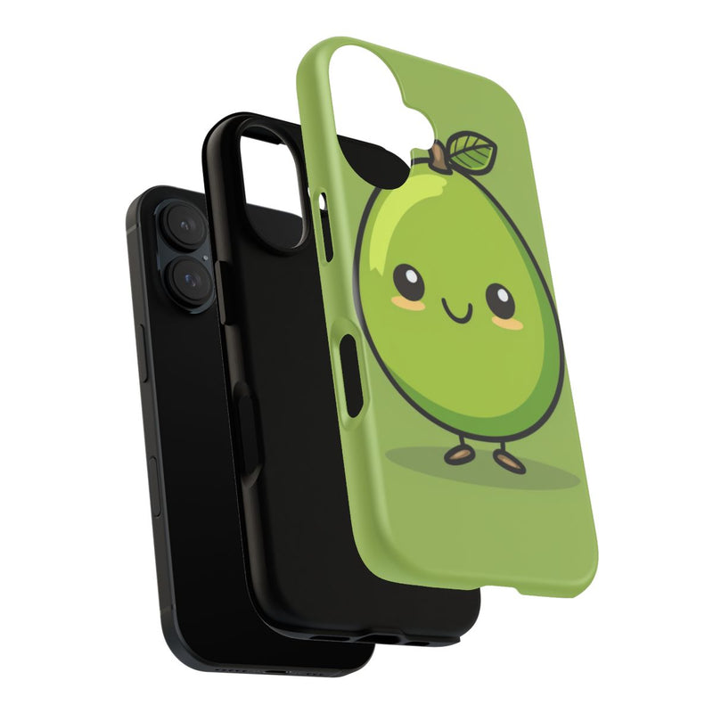 Schattige Groene Avocado in Cartoonstijl