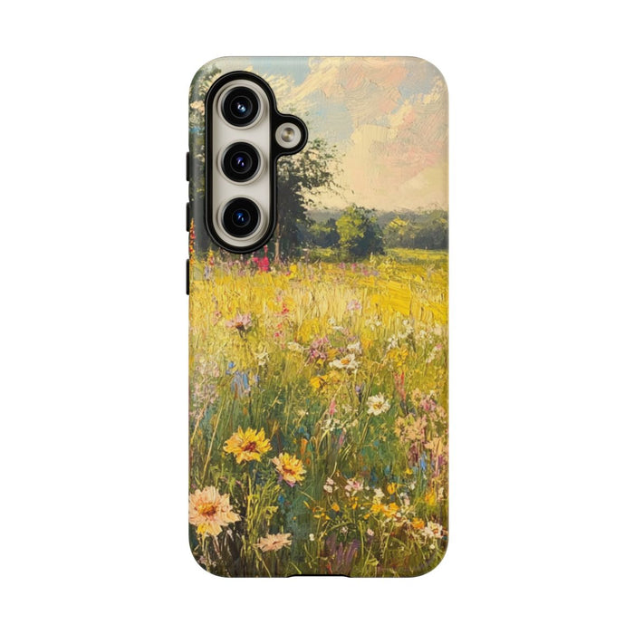 Zonnig Bloemenweide Schilderij