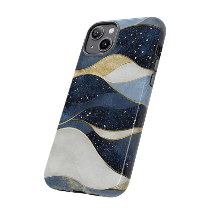 Abstract Blauw-Goud Golvenpatroon