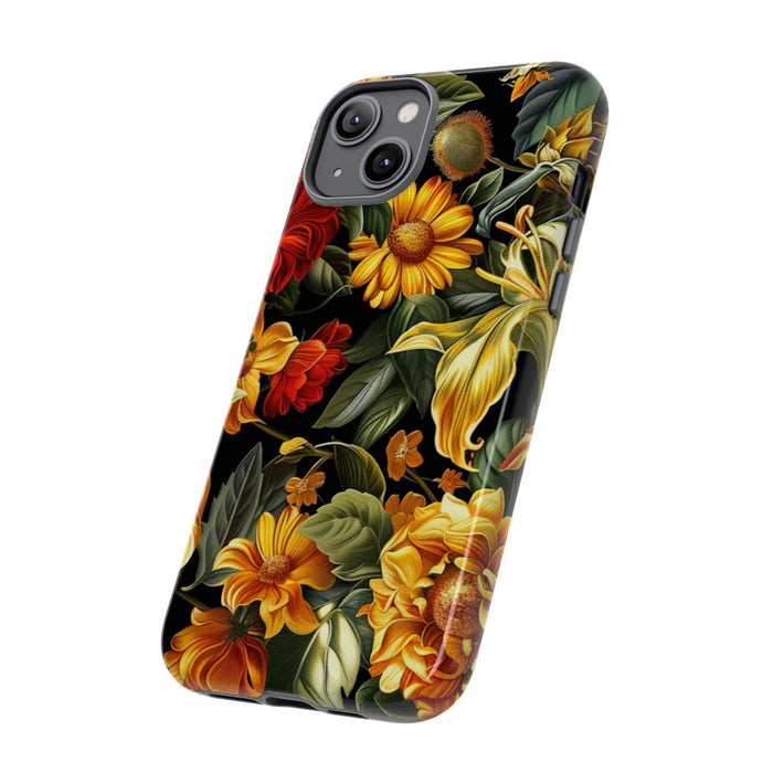 Vrolijk Gele en Rode Bloemenprint