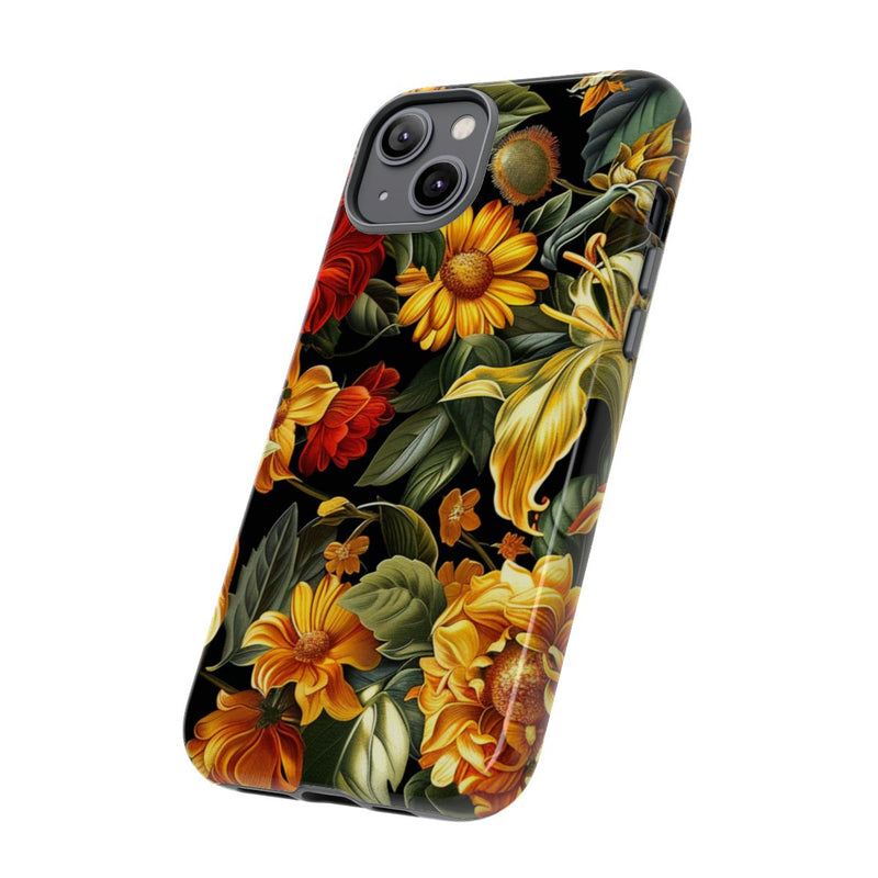 Vrolijk Gele en Rode Bloemenprint