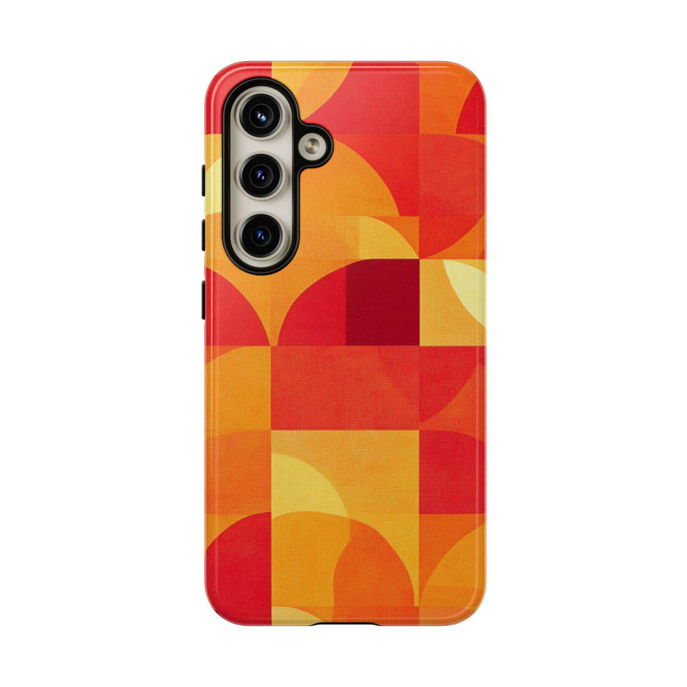 Geometrisch Rood- en Oranje-Patroon