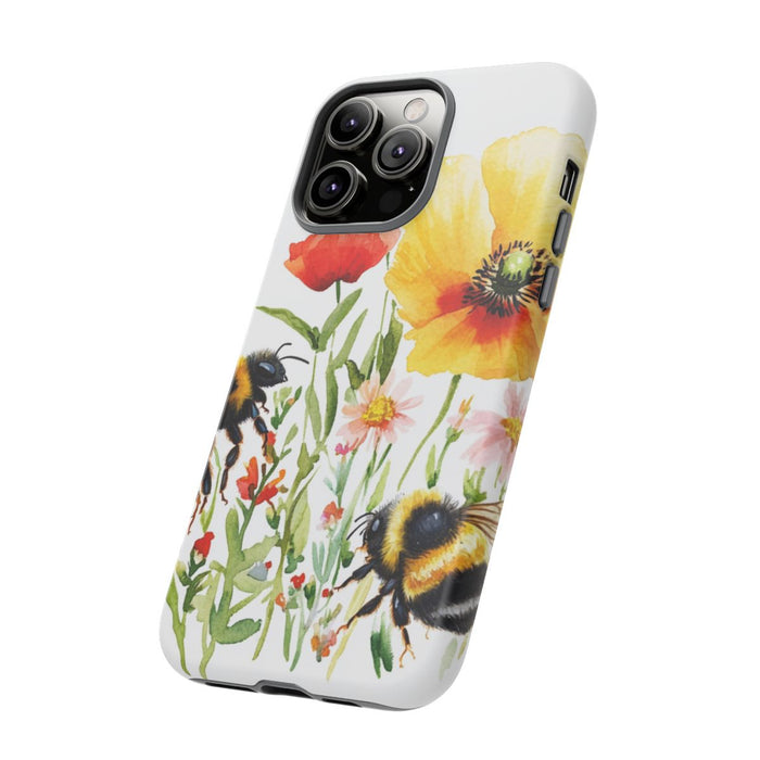 Aquarel Hommels en Wilde Bloemen