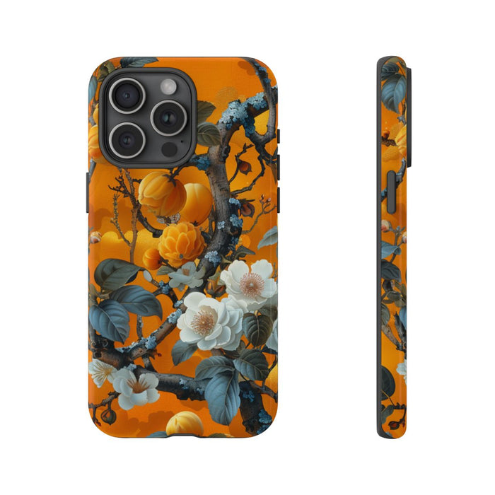 Vintage Botanisch Oranje Bloemenpatroon