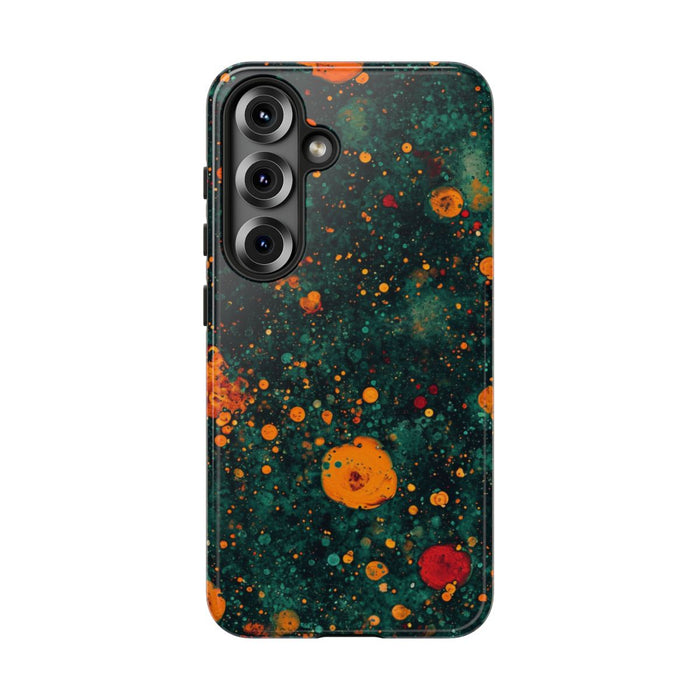 Abstracte Oranje en Teal Bellenpatroon