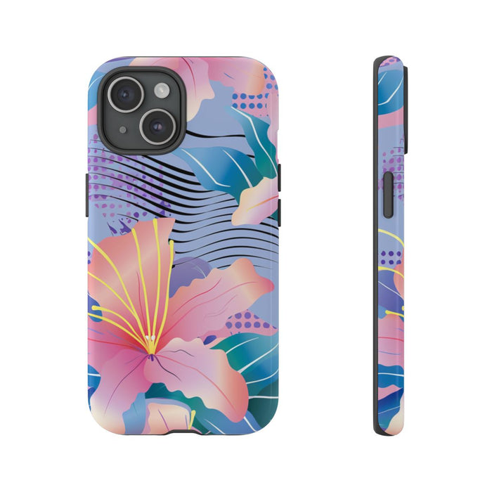 Roze Bloemenpatroon met Abstracte Accenten