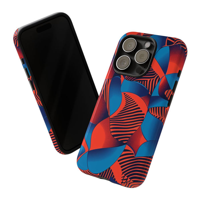 Levendig Rood-Blauw Abstract Patroon
