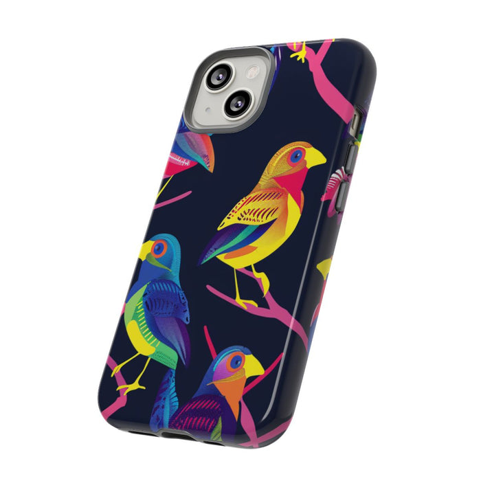 Neonkleurige Vogels op Takken