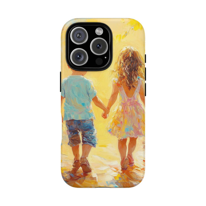 Kinderen Hand in Hand in Vrolijke Kleuren