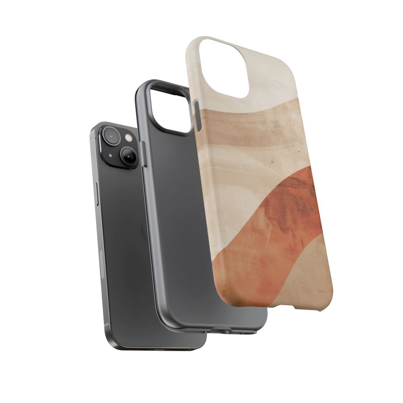 Abstracte Gebogen Terracotta- en Beigevormen