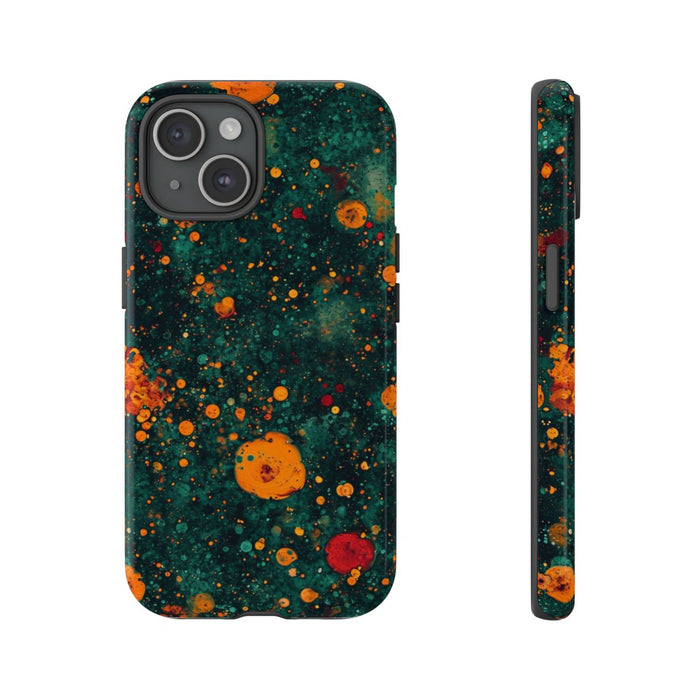 Abstracte Oranje en Teal Bellenpatroon