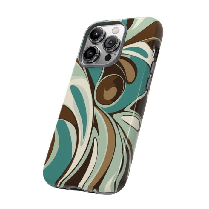 Abstracte Swirl in Teal en Bruin