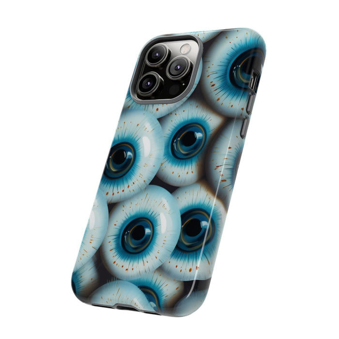 Glanzend Hoesje met Blauw Oogpatroon