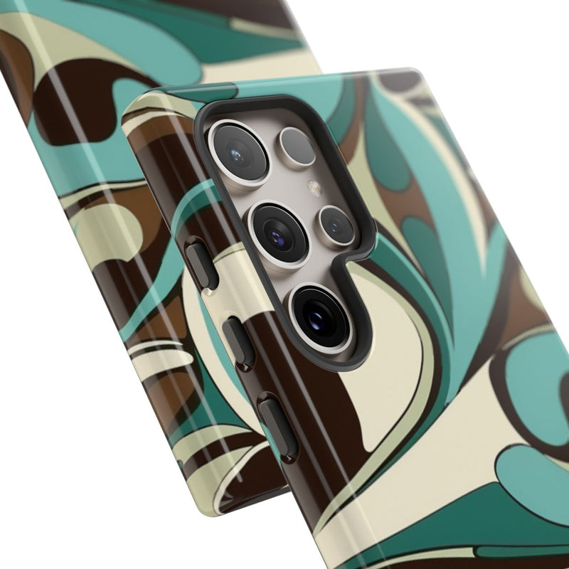 Abstracte Swirl in Teal en Bruin