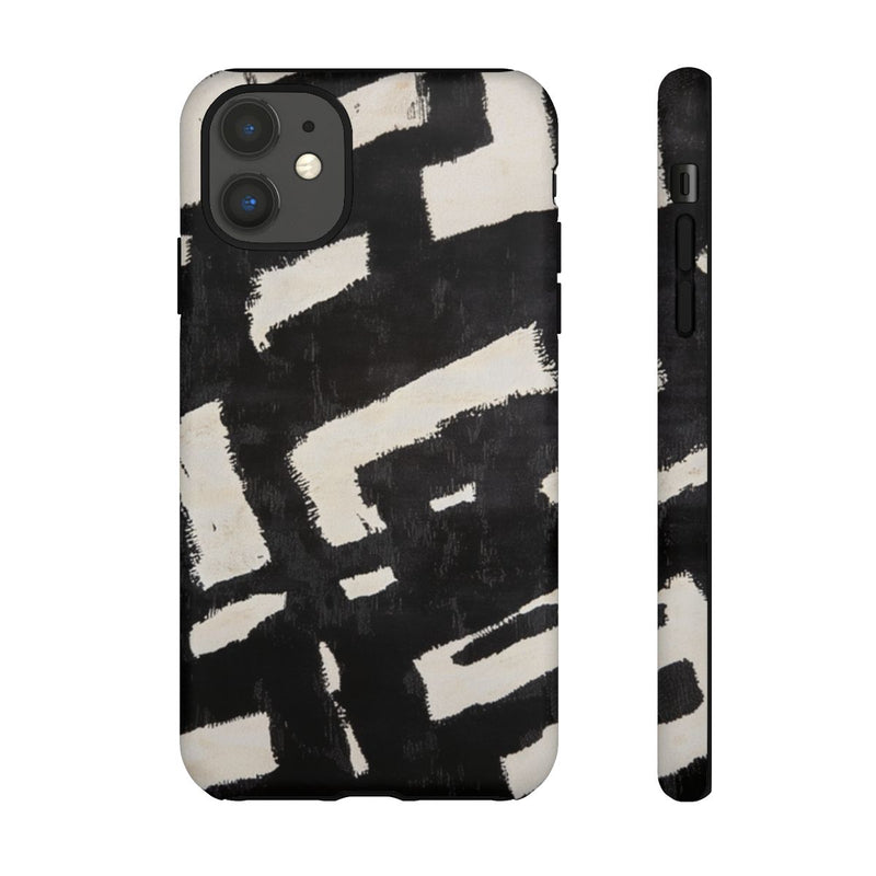 Abstract Zwart-Crème Geometrisch Patroon