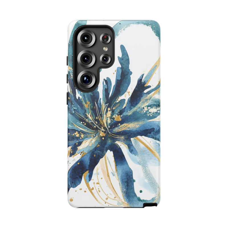 Aquarel Blauwe Bloemen Abstract