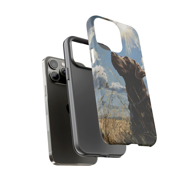 Chocoladekleurige Labrador met Vlinders in Veld