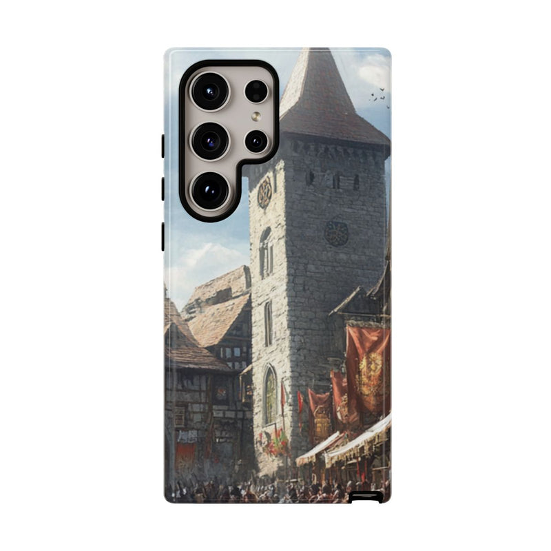 Middeleeuws Europees Dorpsstraat Tafereel