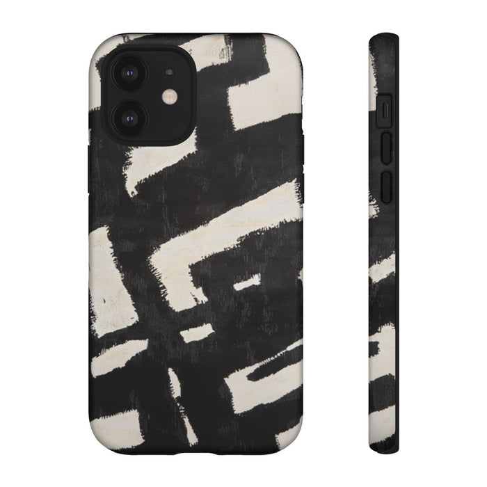 Abstract Zwart-Crèmekleurig Patroon