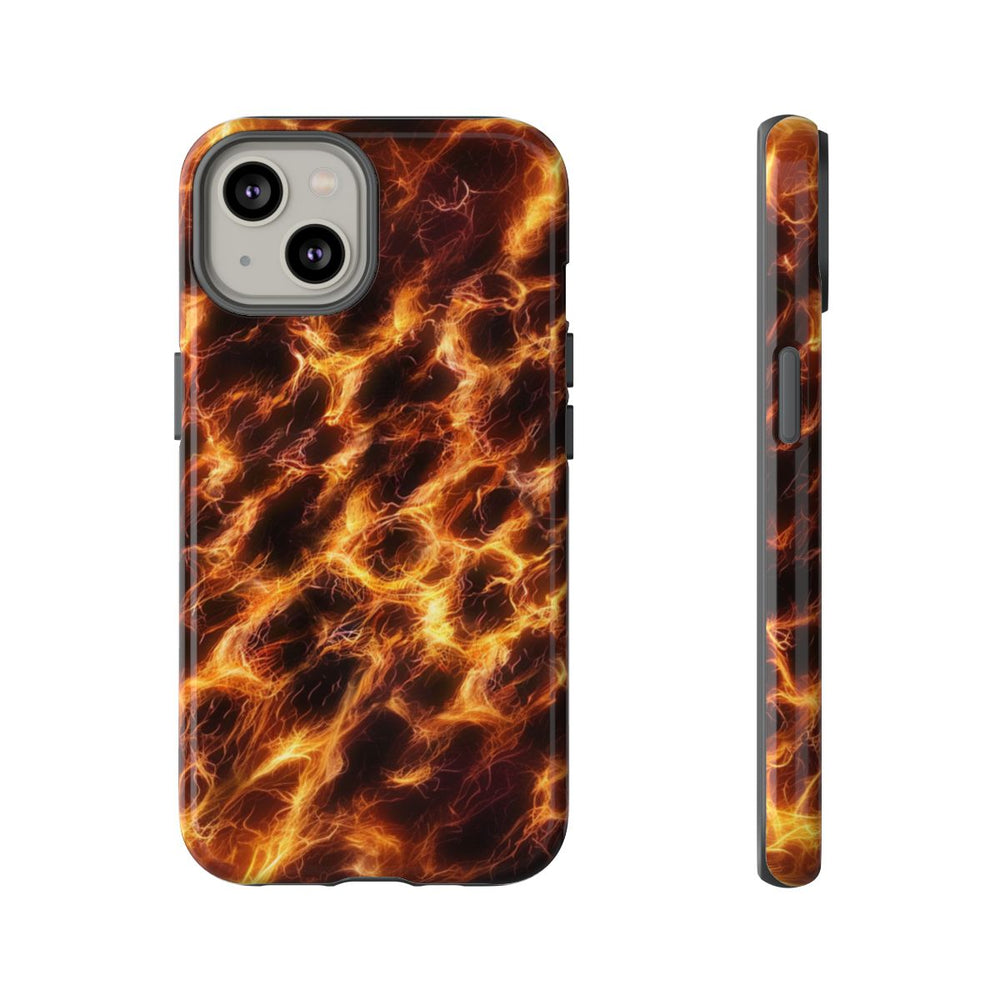 Gloeiende Vezelstructuur met Vurige Lijnen