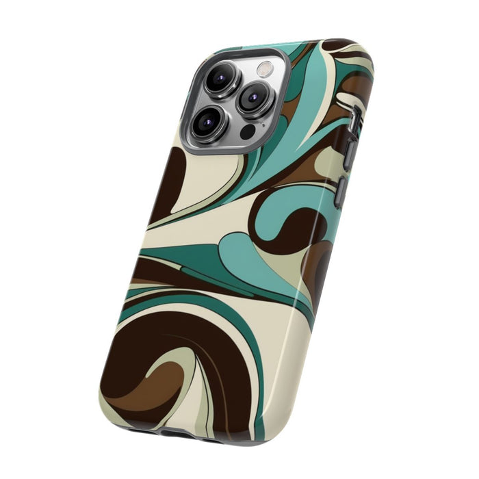 Abstracte Swirl in Teal en Bruin