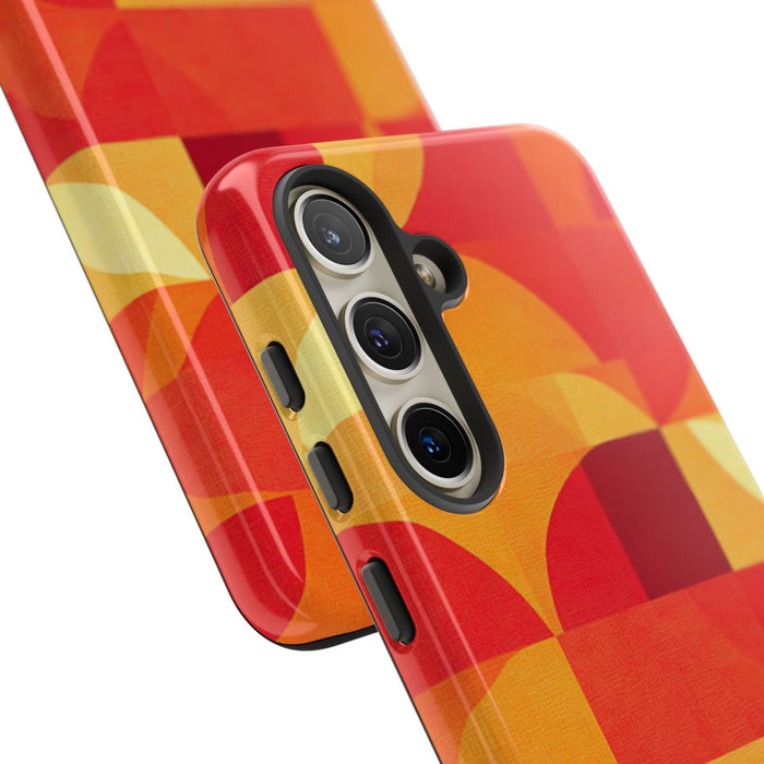 Geometrisch Rood- en Oranje-Patroon