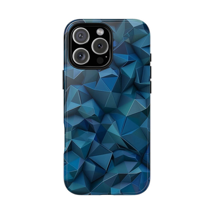 Diepblauw Geometrisch Polygonenpatroon