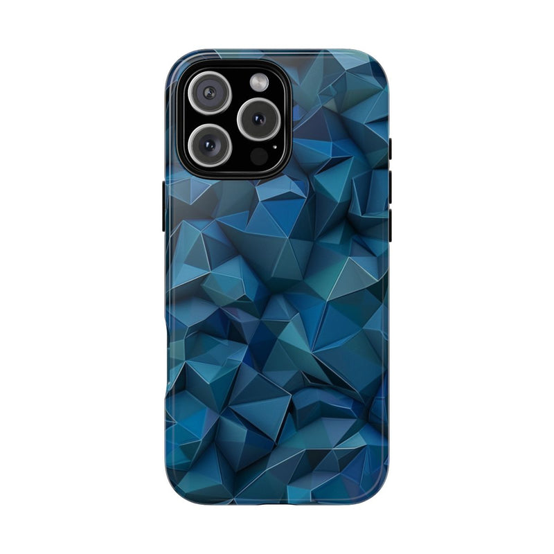 Diepblauw Geometrisch Polygonenpatroon
