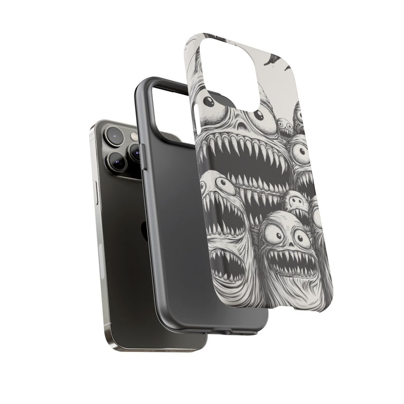 Gelaagde Slijmerige Monsterkoppen in Lijntekening